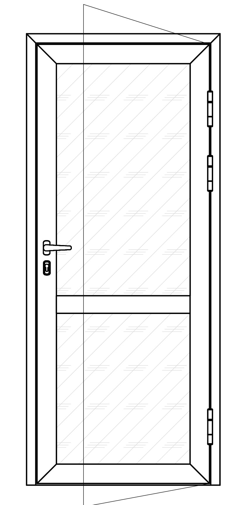 Дверь ASG70E бесцокольная, 1-створчатая откр. наружу